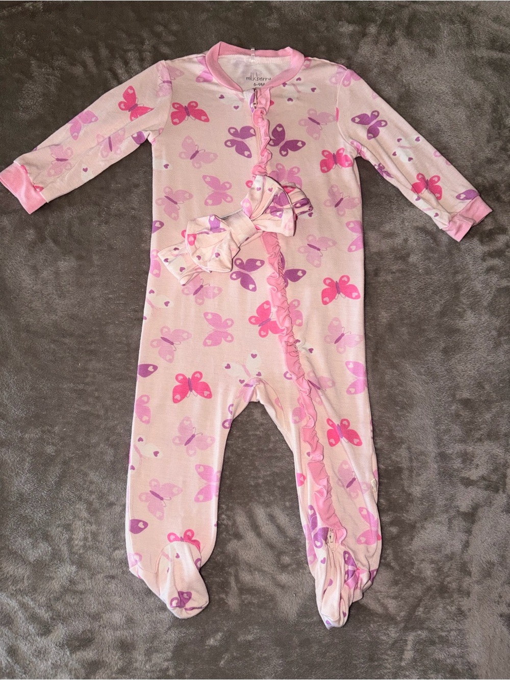 Milkberry butterfly footie 6-9M